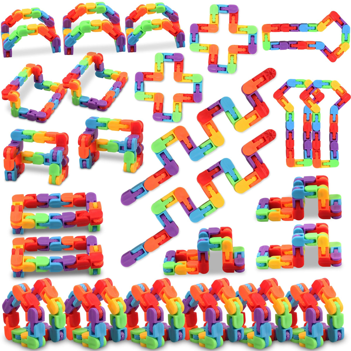 FUIYKA Wacky Tracks bulk rainbow links for tactile play and focus