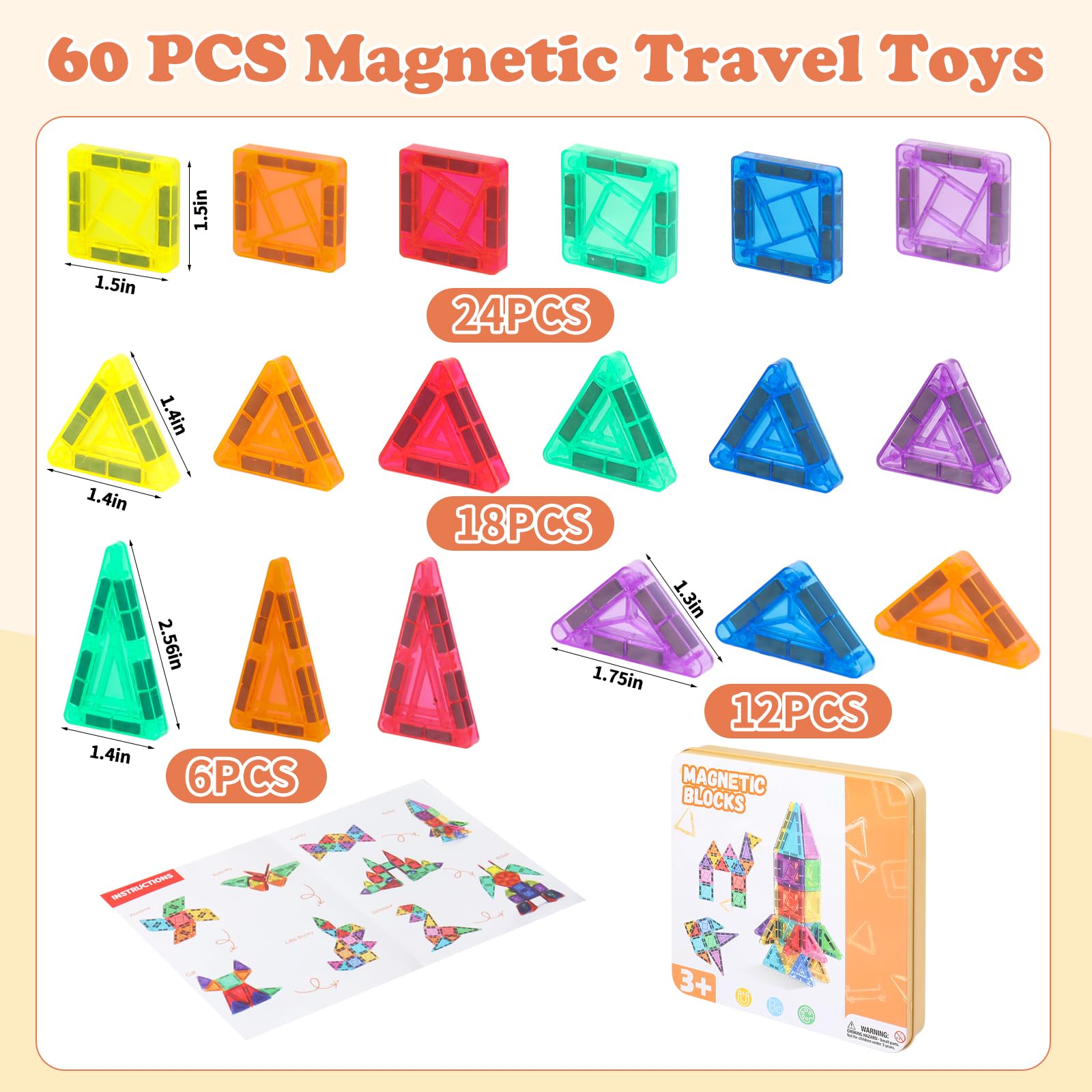 Fuliuyu magnetic tiles support STEM exploration during car rides and flights.