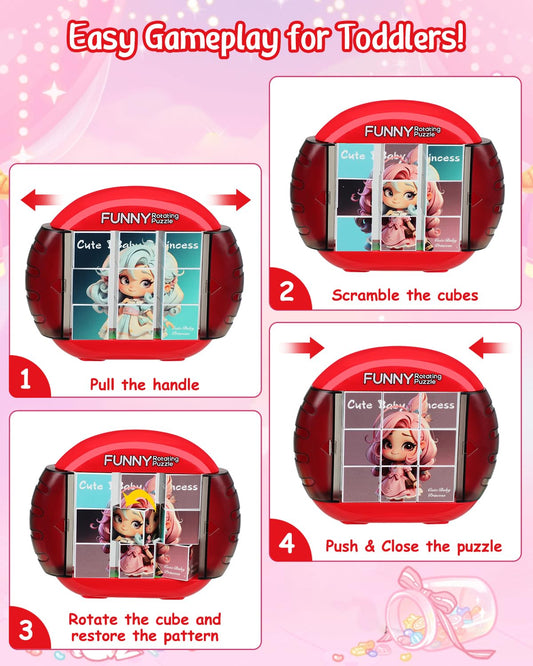 Fullware Rotating 3D Puzzle shows four patterns, simple challenge for preschoolers