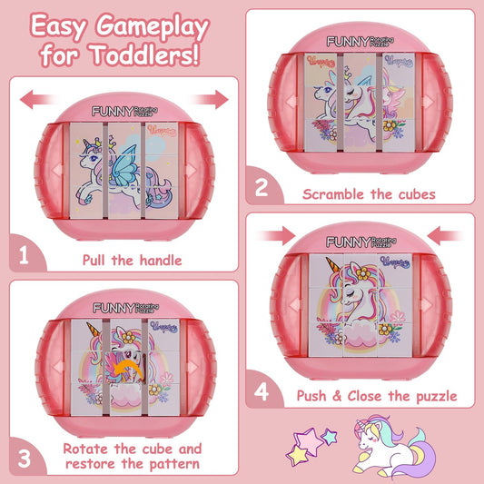 Fullware rotating puzzle car outing demonstrates portable travel entertainment and quiet play.