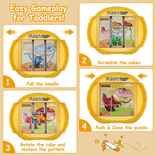 Fullware puzzle patterns rotate to restore four preschool-friendly designs.