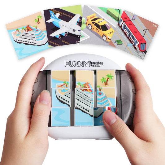 Fullware rotating puzzle during car ride promotes quiet travel play