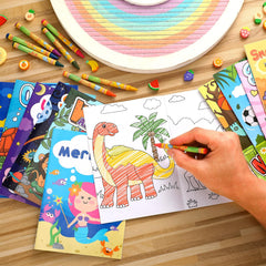 Fulmoon 144-pcs coloring books with crayons include unicorn illustrations for joyful coloring.