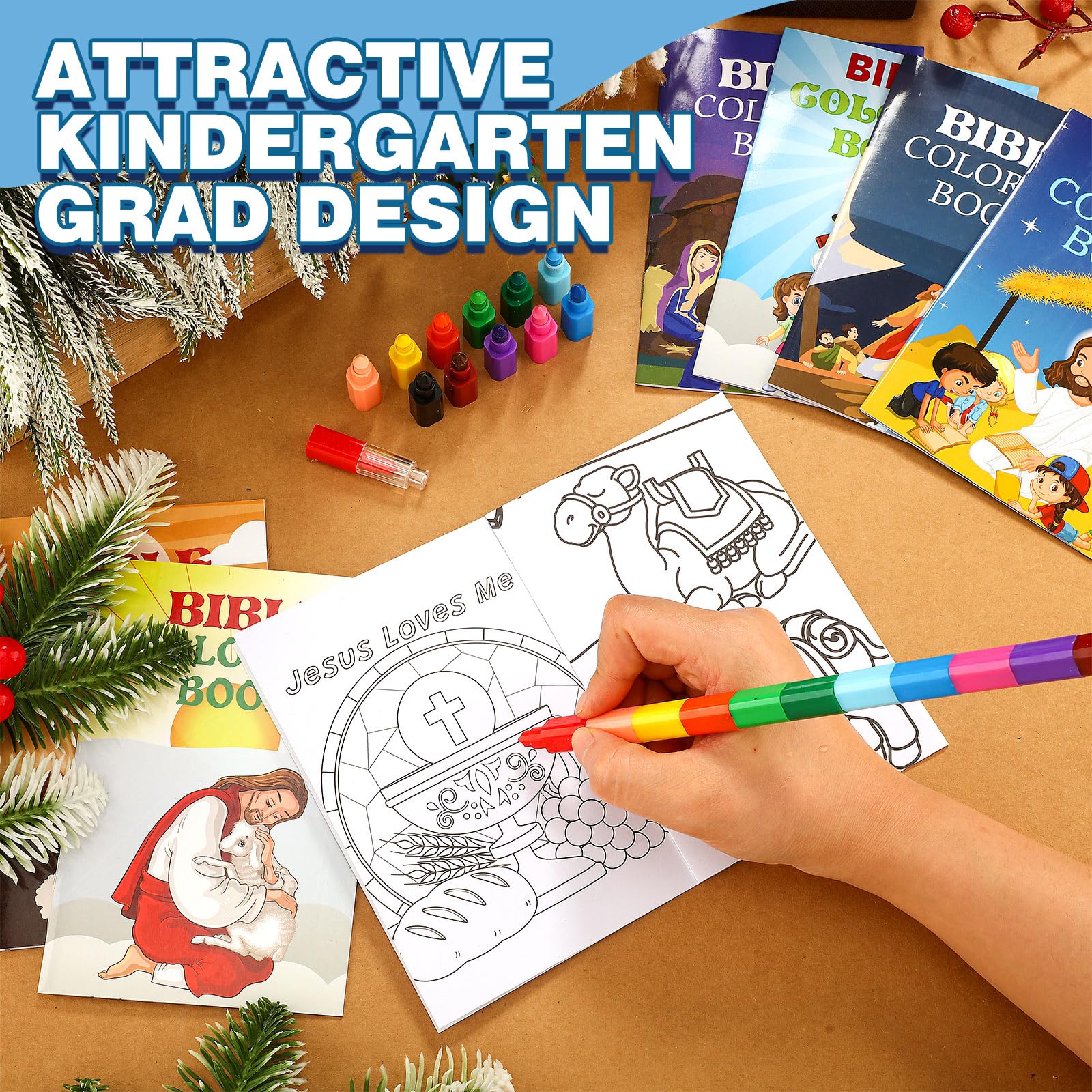 Fulmoon 72 stacking crayons featured with coloring books for bright results.