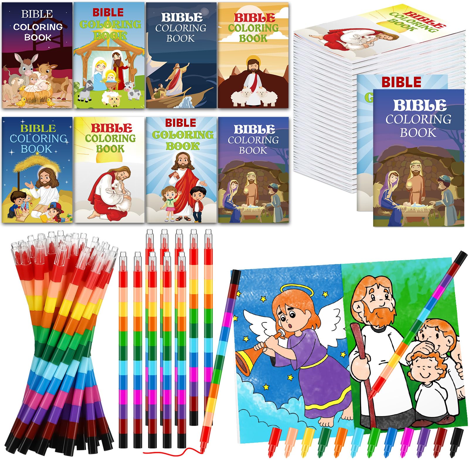 Fulmoon Easter Bible coloring books bundle for classroom activities and party favors.