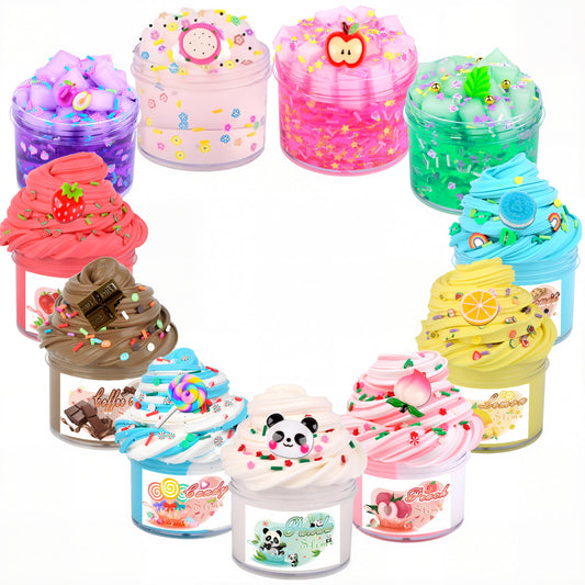 Fumeetplax 11-pack peach slime kit shown for family playtime and creativity.