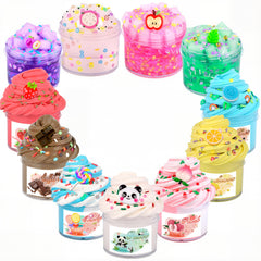 Fumeetplax 11-pack peach slime kit shown for family playtime and creativity.