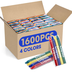 FUMILE 1600-count bulk crayon pack showing vibrant colors for classrooms and parties