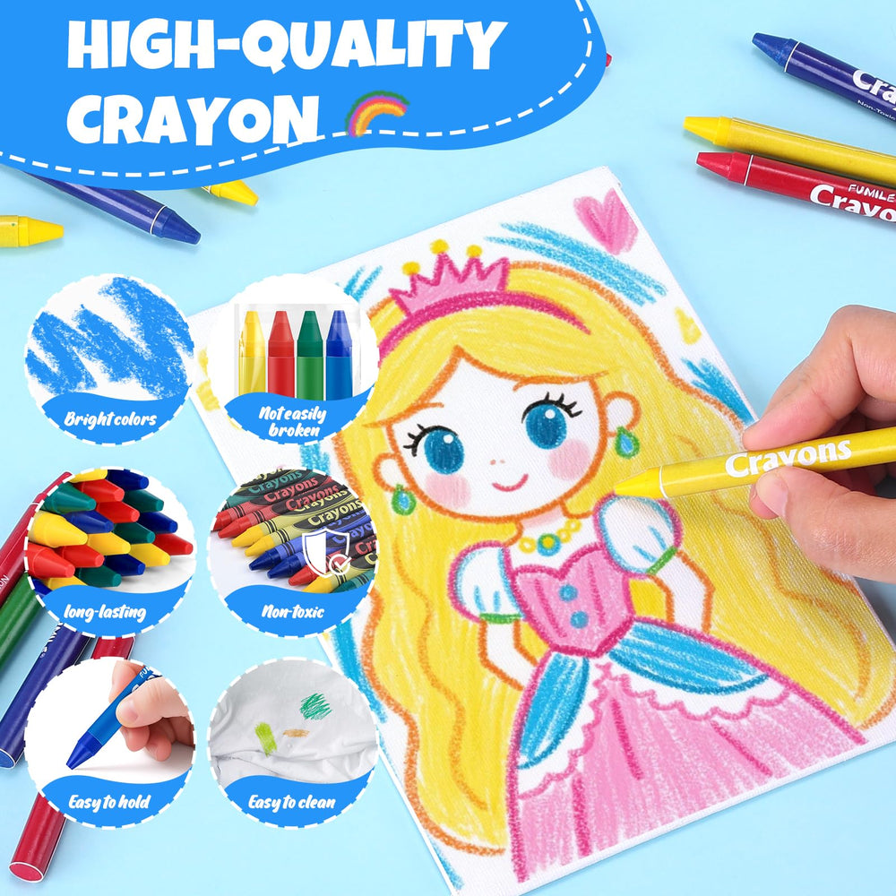 Non-toxic paraffin wax ensures safe coloring experiences.