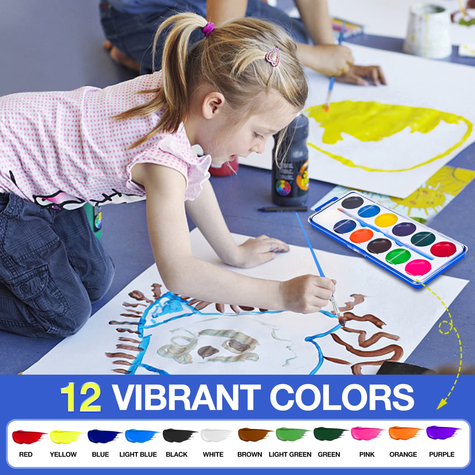 FUMILE individually sealed paint sets keep pigments fresh for easy storage and travel.