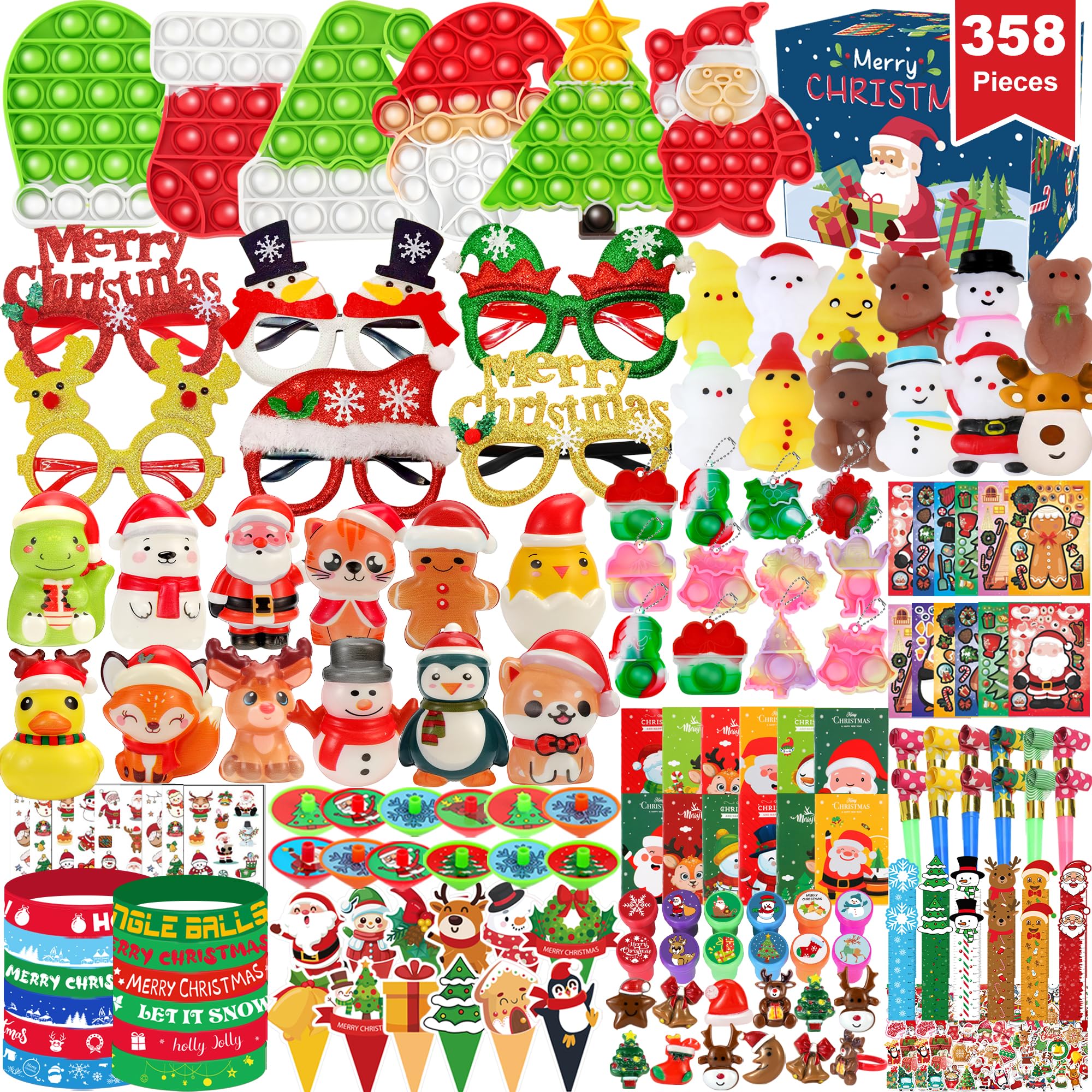 Fumogym Christmas toys gift box showcasing a festive variety for stocking stuffers and easy holiday gifting.