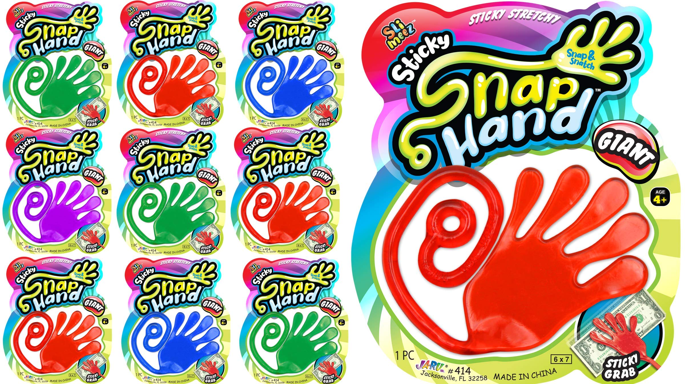 Fun a Ton giant snap hand stretched for tactile play and wall-sticking fun