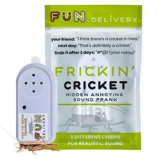 FUN delivery Frickin' Cricket front view shows realistic cricket chirps for playful pranks