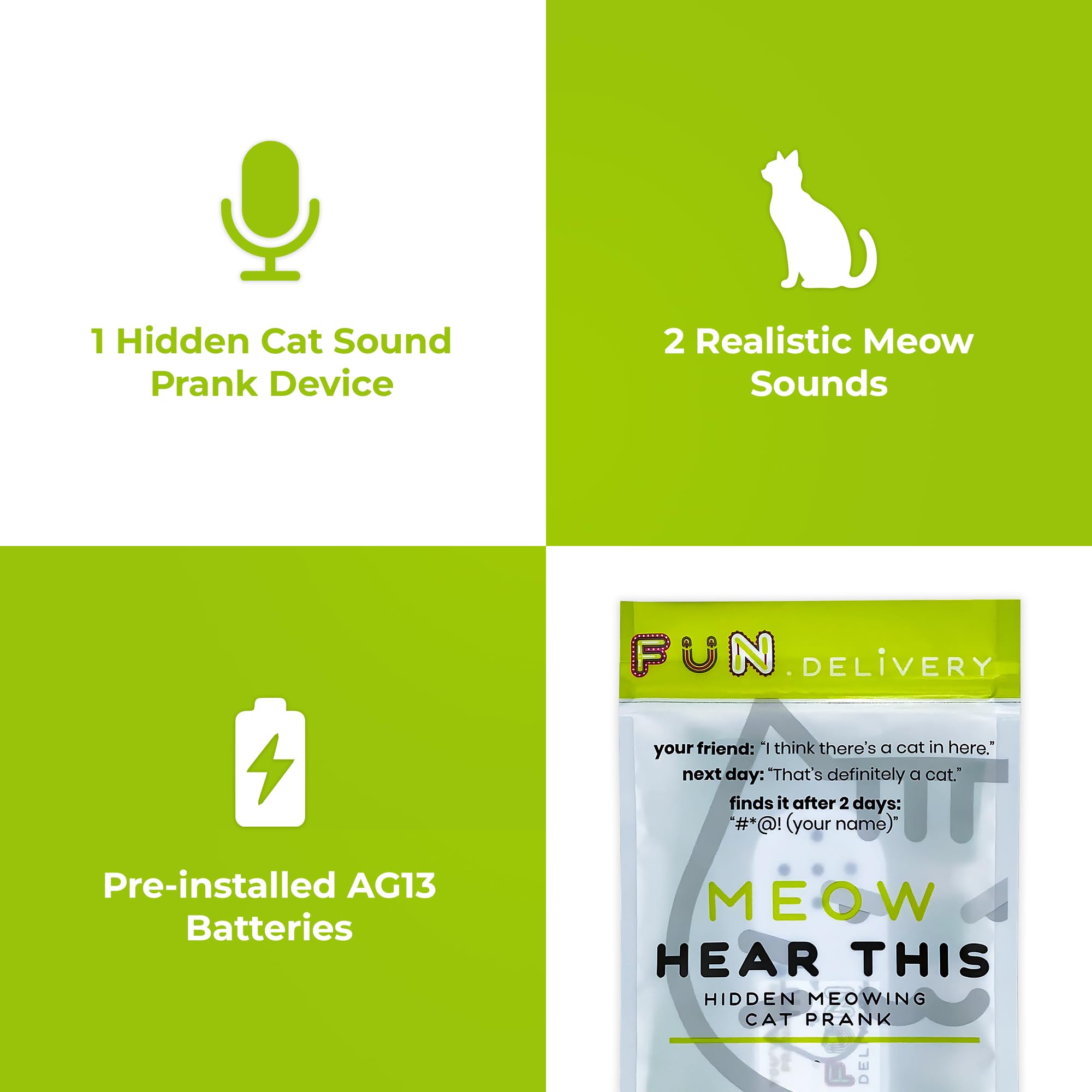 FUN delivery Random interval sounds keep coworkers guessing and entertained.