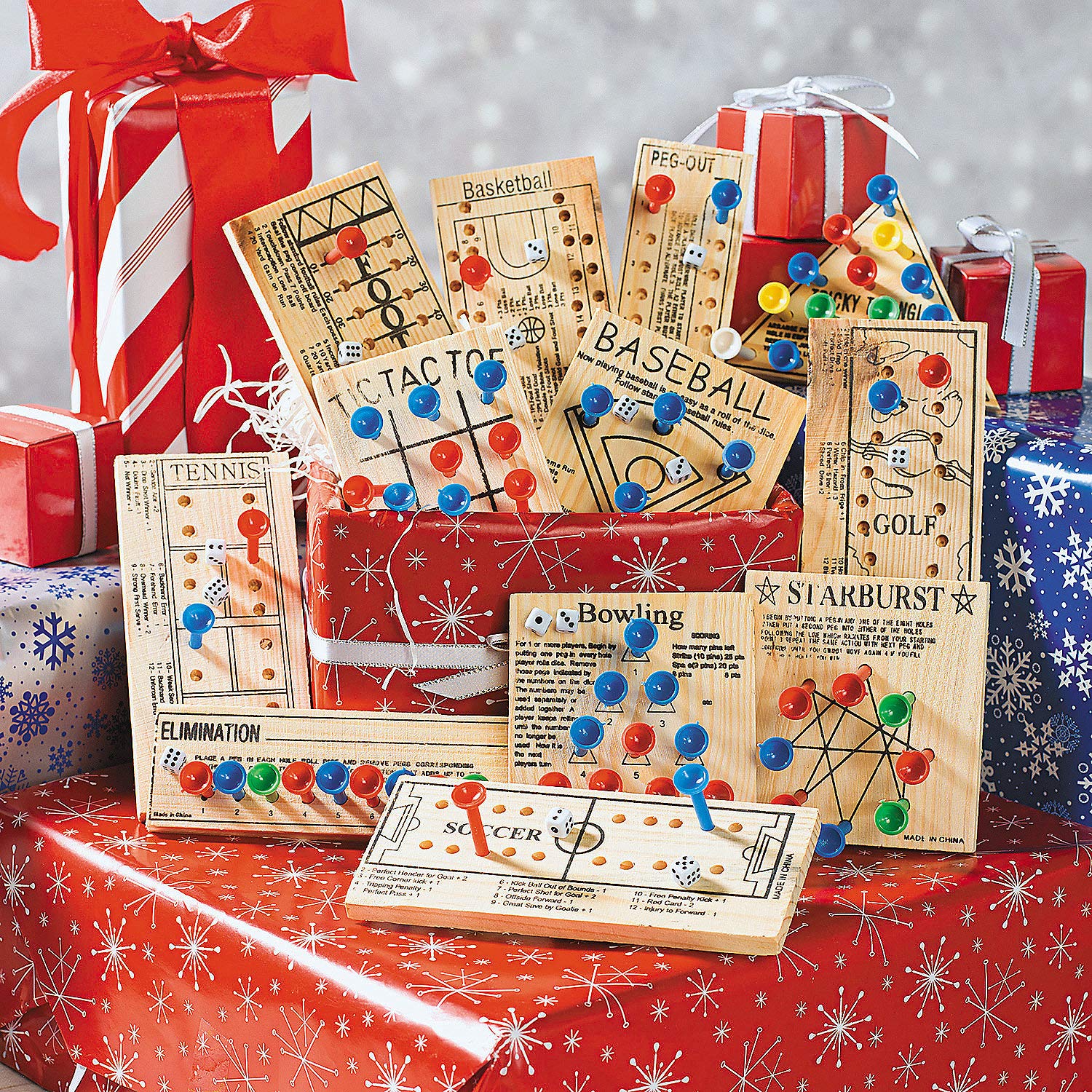 Fun Express checkers and tic tac toe wooden set ready for quick two-player battles.