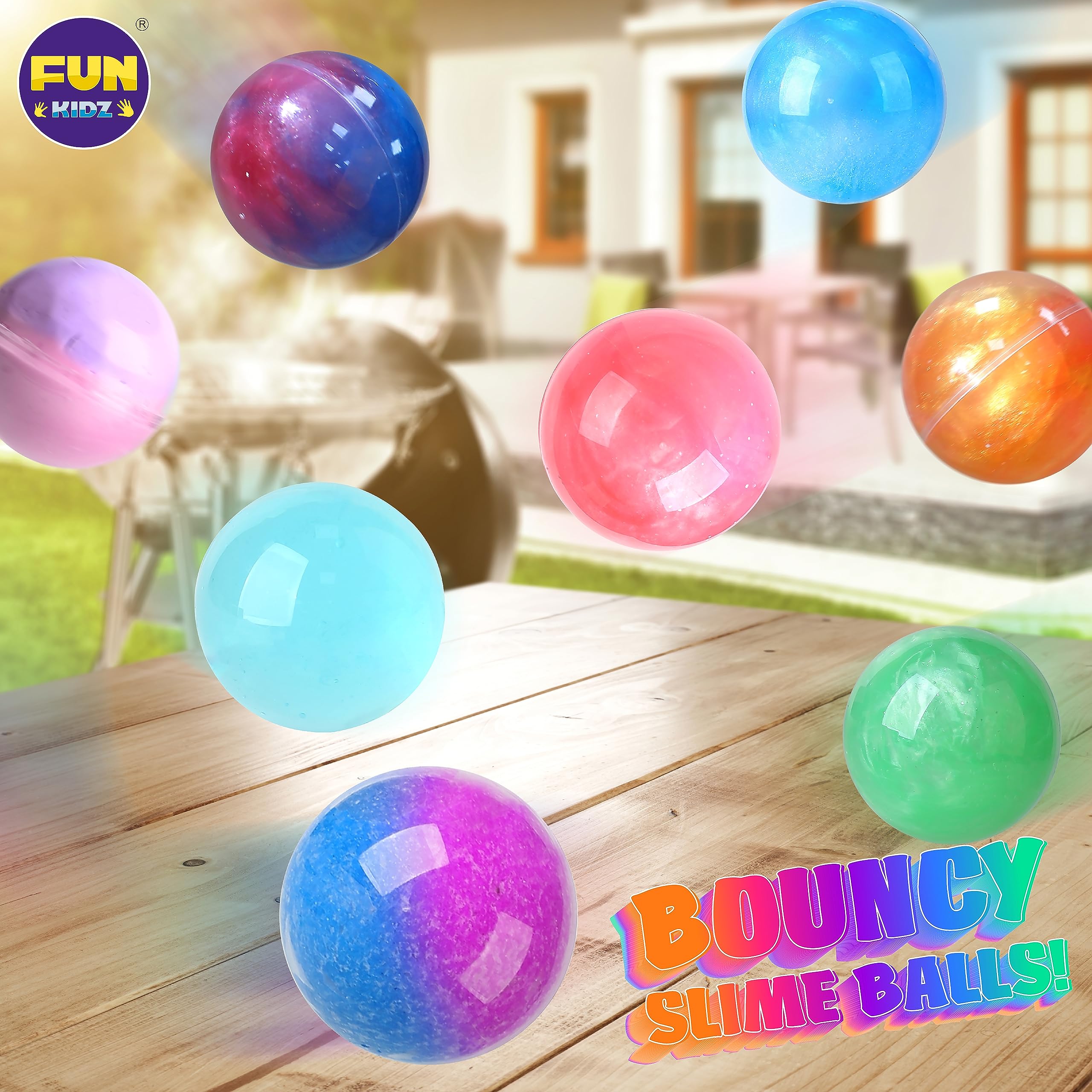 FUN KIDZ Clear slime ball—crystal-like look ideal for display and mixing.