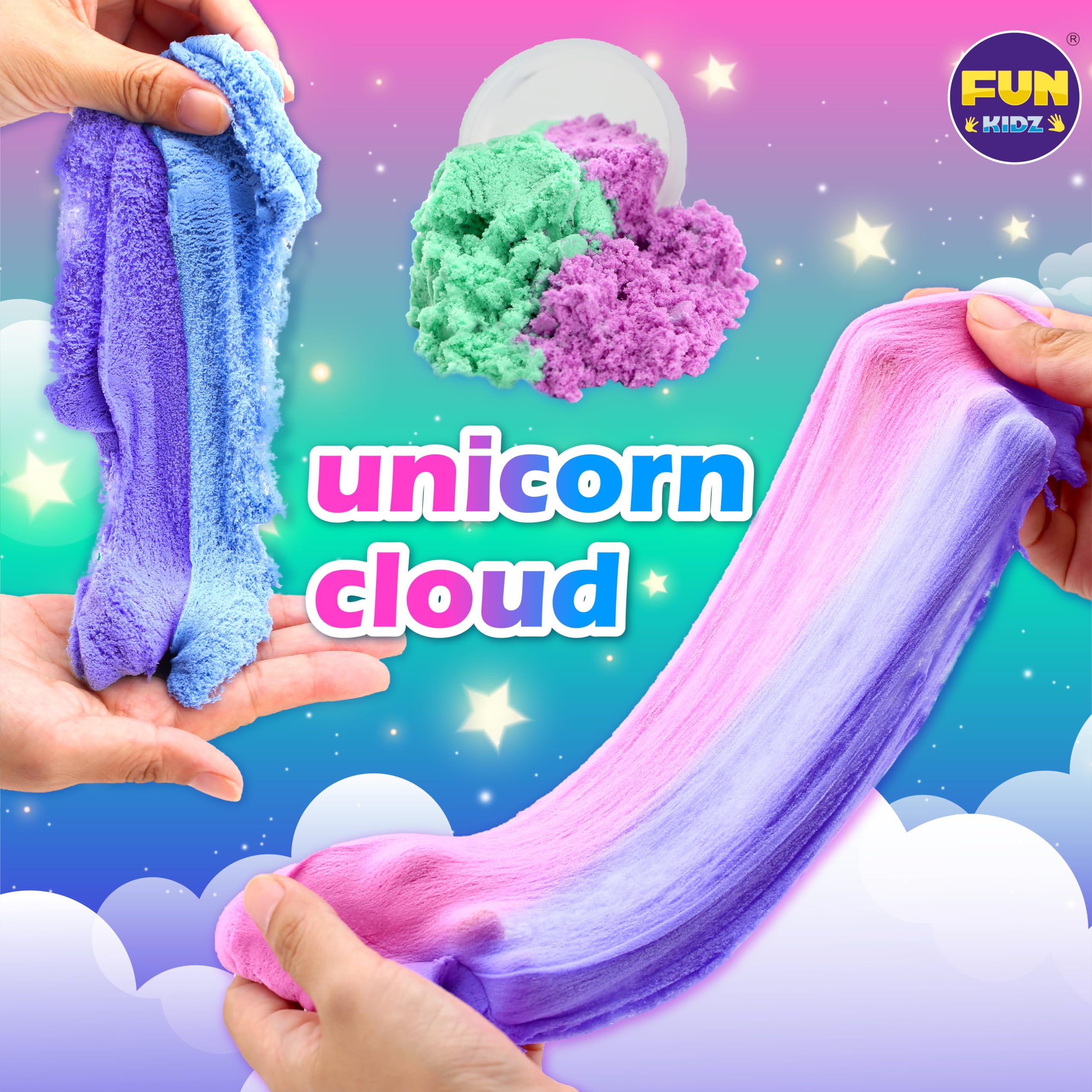 FUN KIDZ Unicorn slime ball—shimmer accents spark creative pretend play.