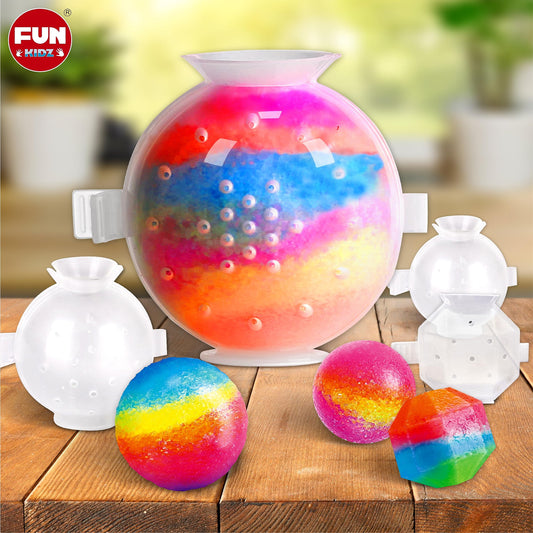 FUN KIDZ crystal powder mixing for colorful bouncy ball creation