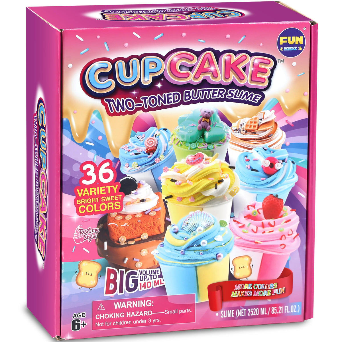 FunKidz cupcake butter slime pack with a two toned swirl for party favors
