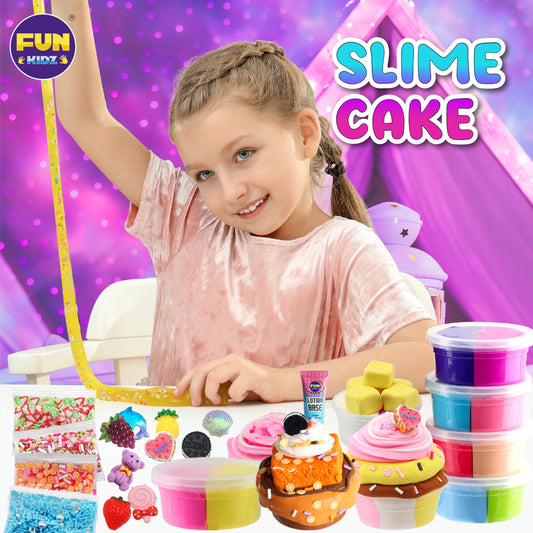 FunKidz cupcake butter slime pack with vivid colors for sensory play