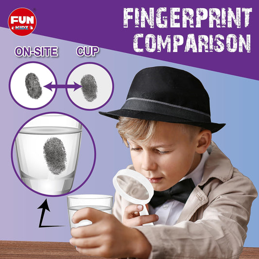 FUN KIDZ dusting powder reveals fingerprints during pretend investigations