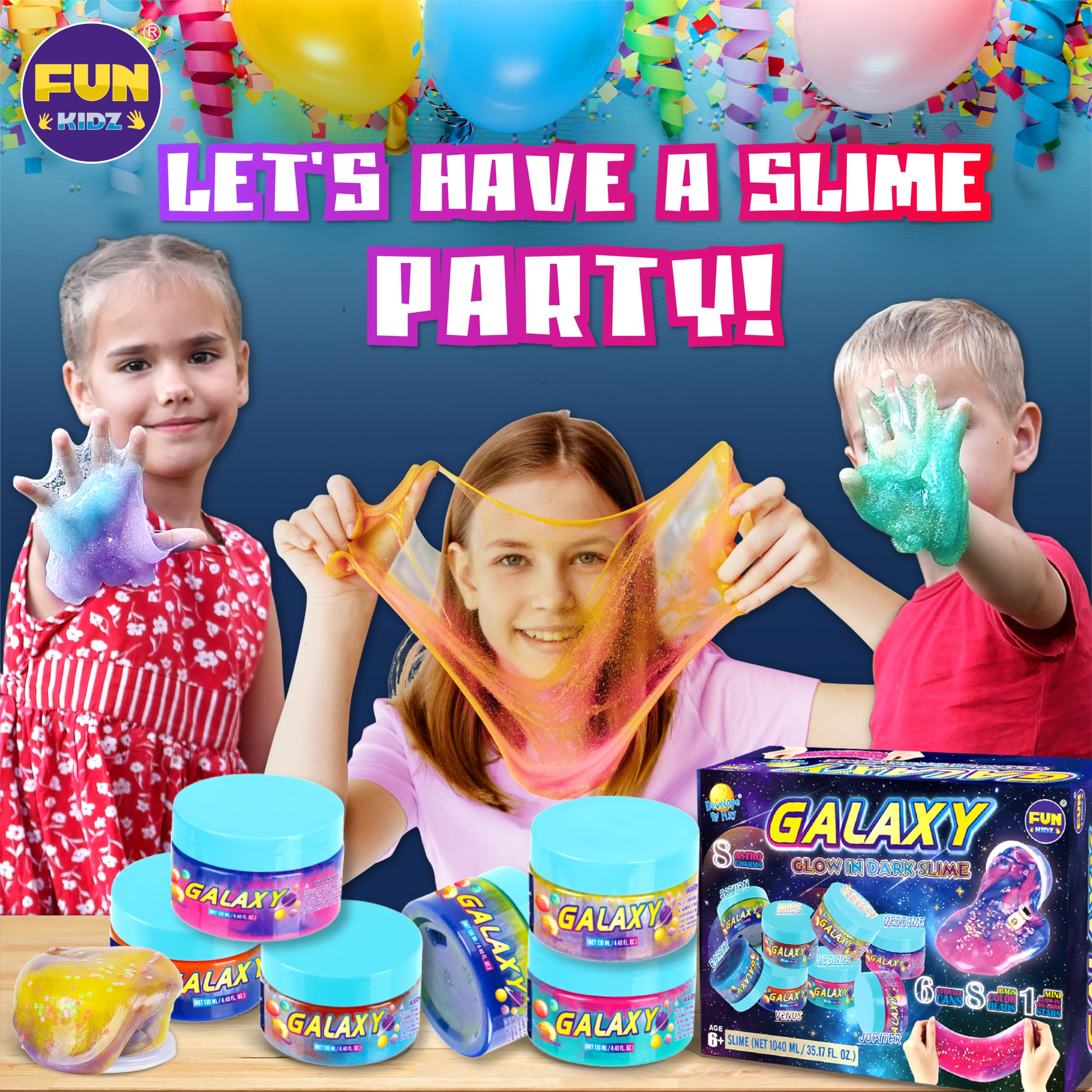FUN KIDZ educational slime inspires space curiosity and hands-on learning.