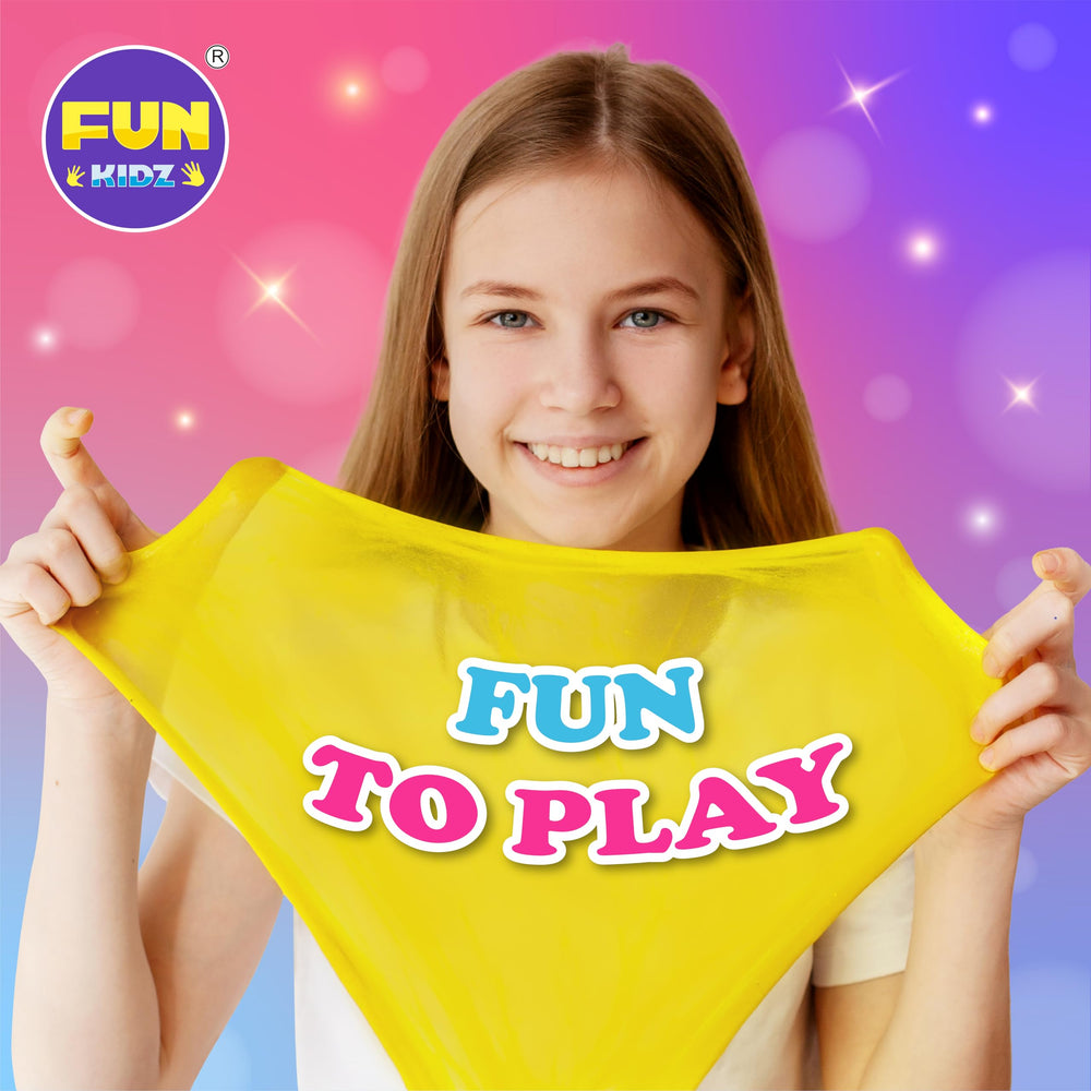 FUN KIDZ fruit sparkles brighten slime with glittery texture