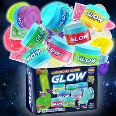 FunKidz glow slime green bottle glows in the dark for night play
