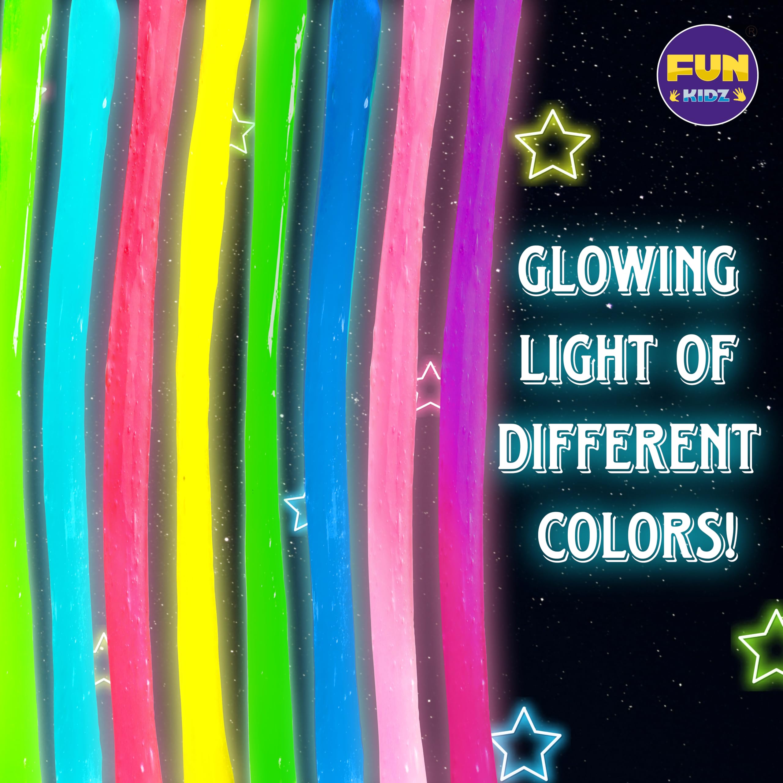 FunKidz glow slime pink bottle creates vibrant glow for party activities