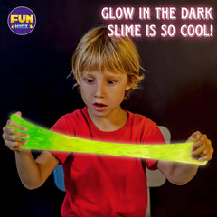 FunKidz glow slime yellow bottle shines under sun and dark for versatile fun
