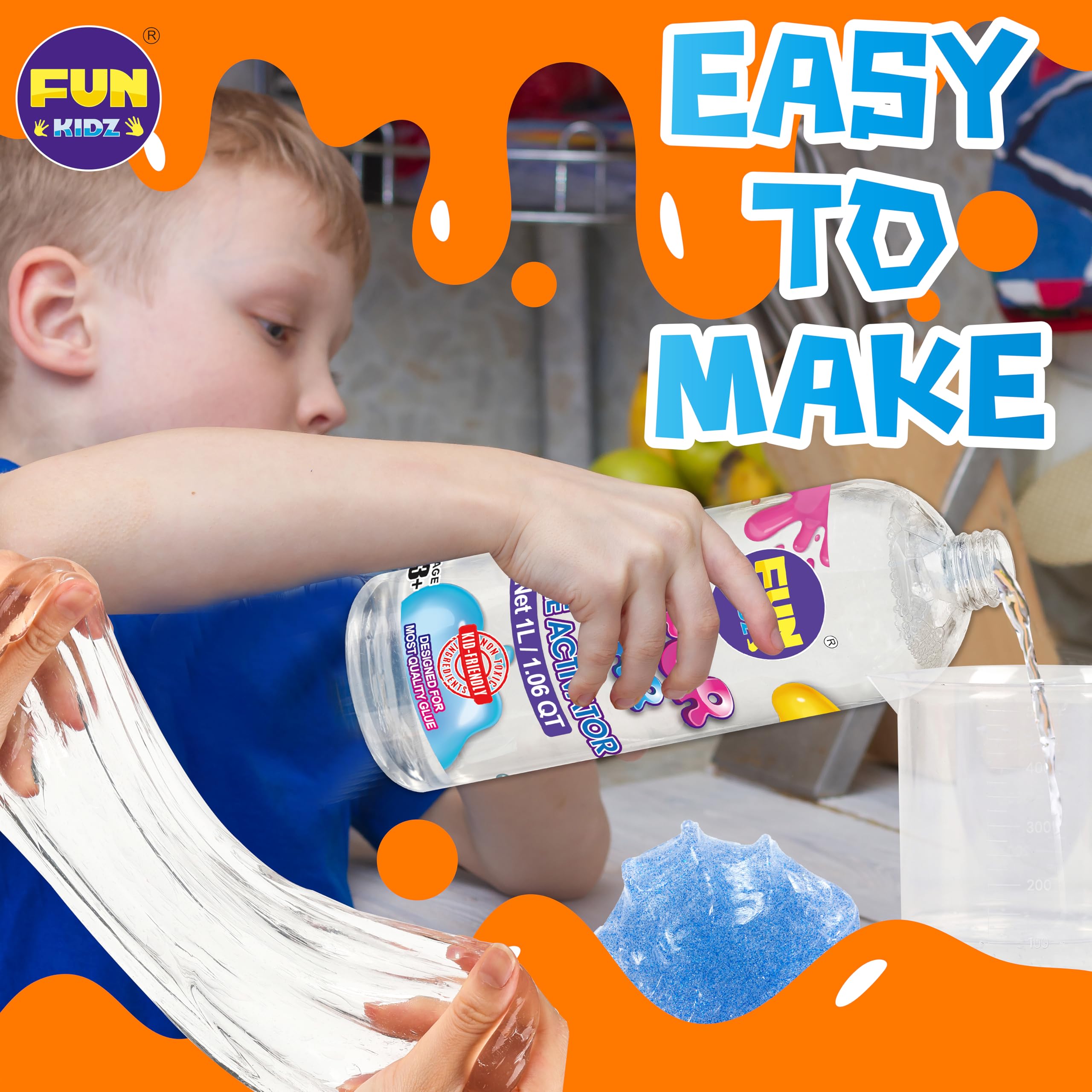 FUN KIDZ kid-friendly-formula uses non-toxic ingredients for safe play.