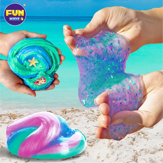FunKidz Mermaid slime charms close-up for creative decorations.