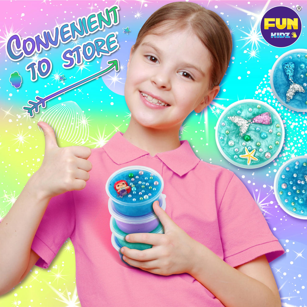 FunKidz neon mermaid slime colors inspire bright ocean mixes.