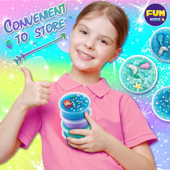 FunKidz neon mermaid slime colors inspire bright ocean mixes.