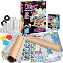 Fun Kidz Twins Kaleidoscope Kit: two kaleidoscopes producing vibrant color patterns for hands-on fun
