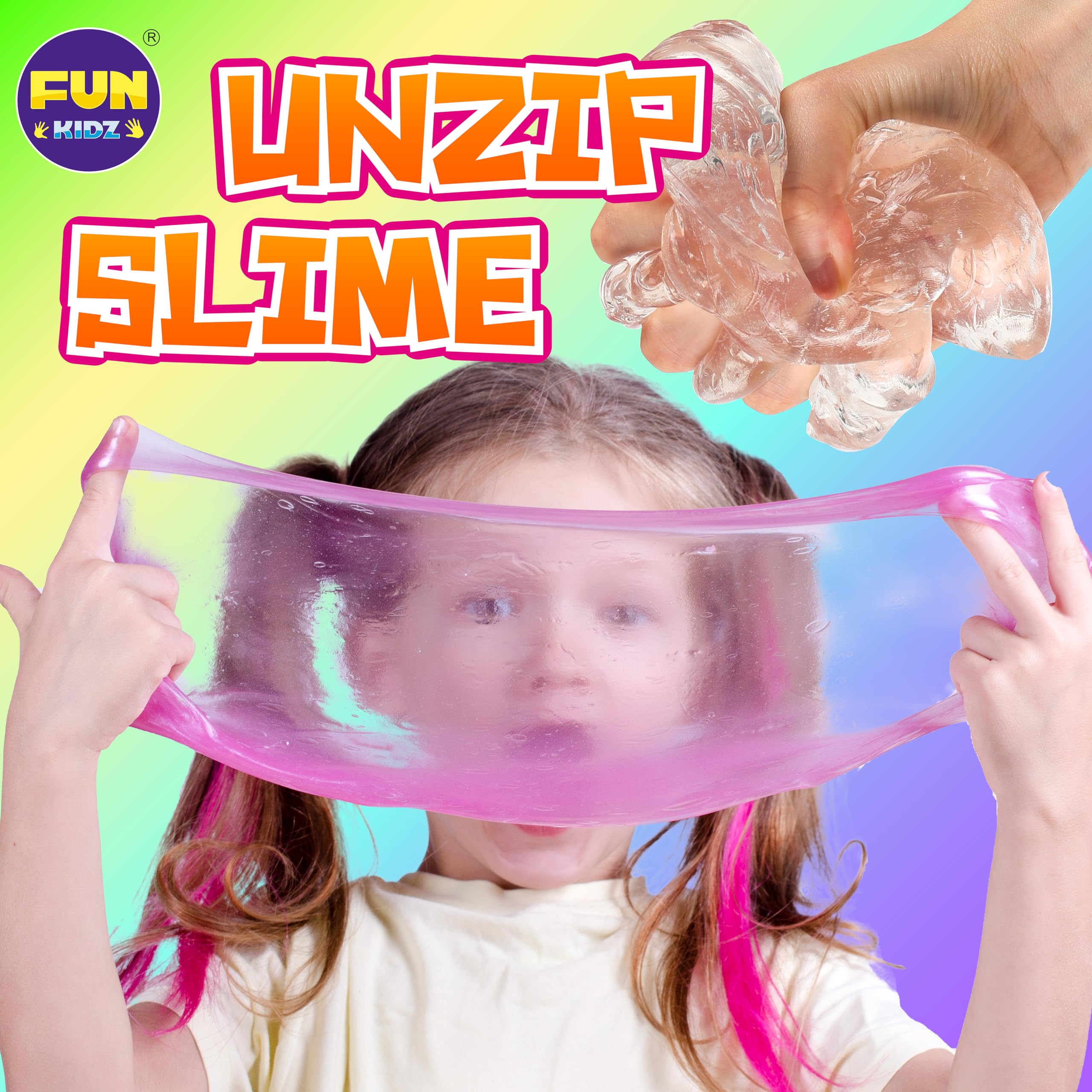 FUN KIDZ slime washable feature enables easy cleanup with water.