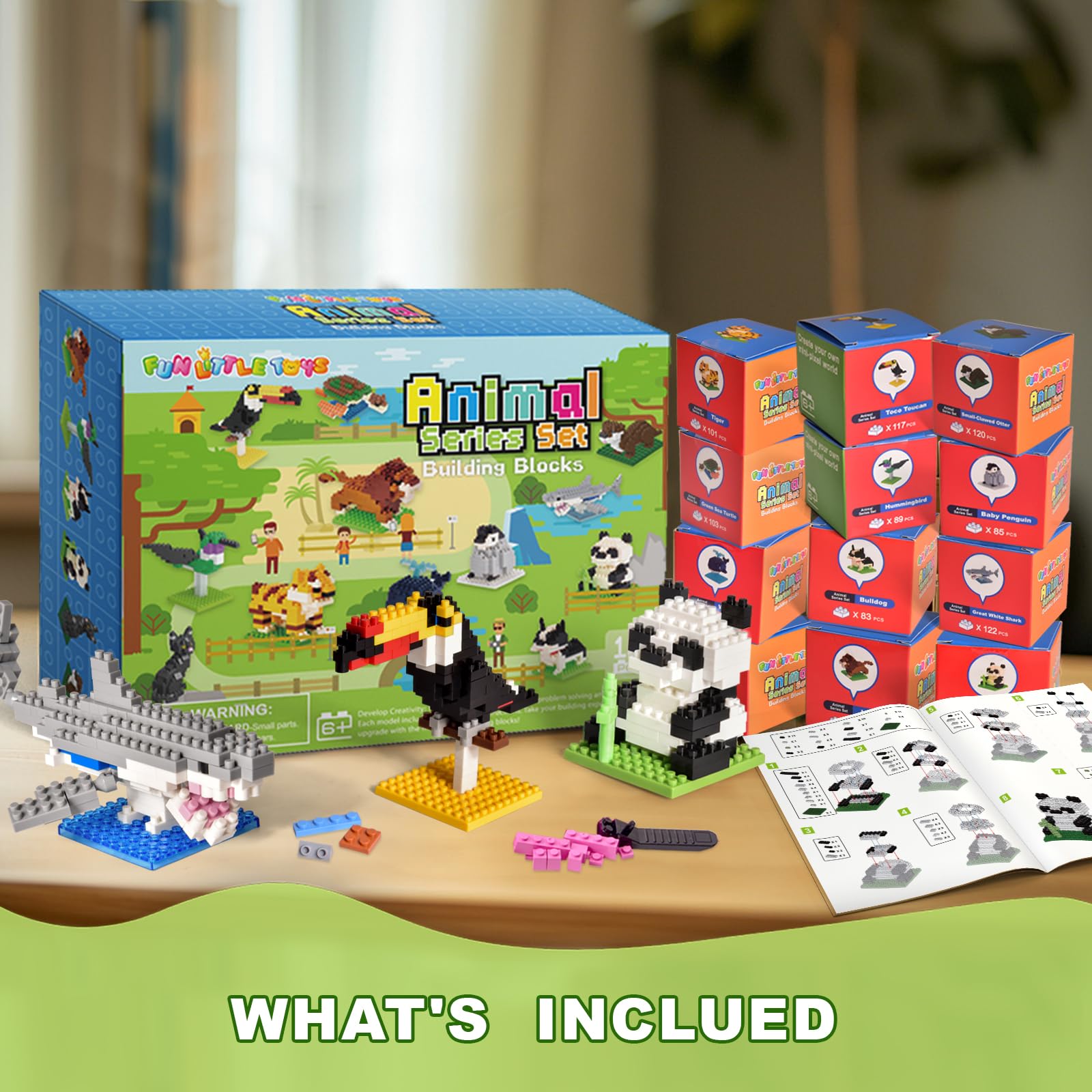 Fun Little Toys animal-building blocks inspire imaginative play and storytelling.