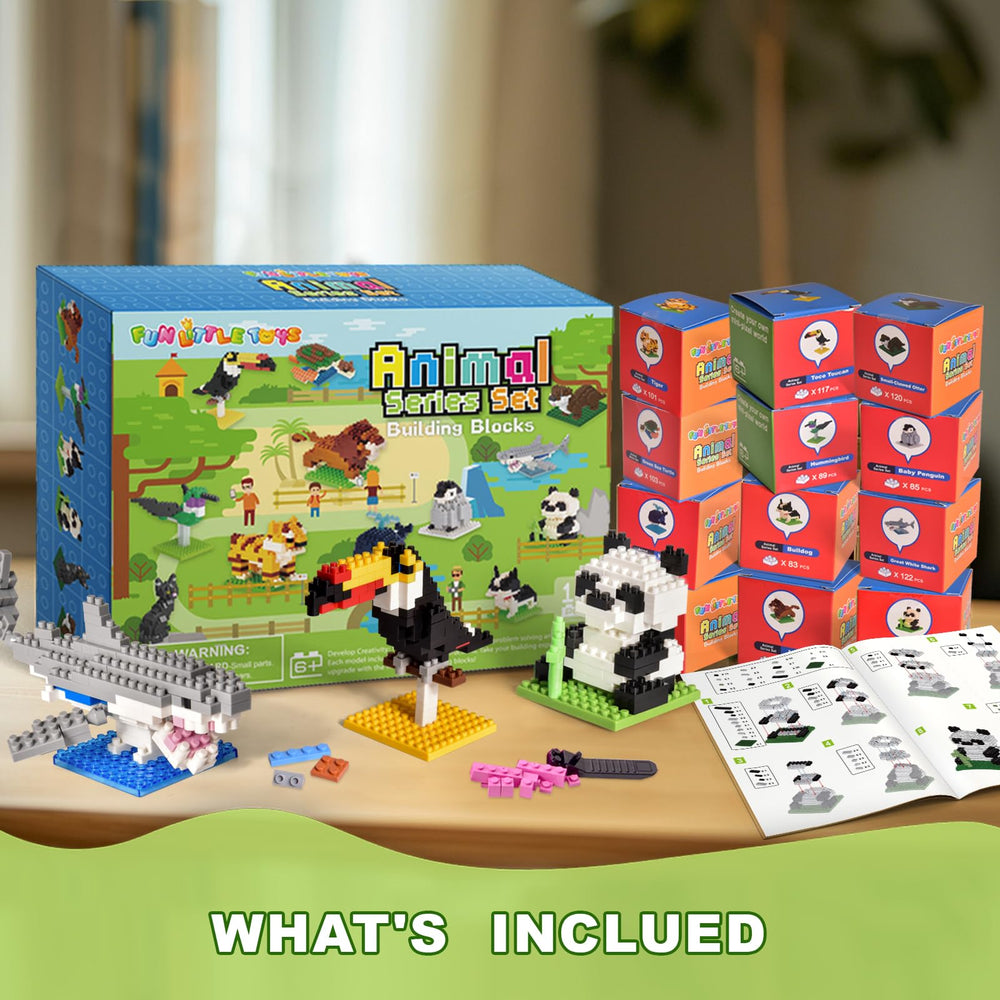 Fun Little Toys animal-building blocks inspire imaginative play and storytelling.