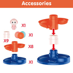 FUN LITTLE TOYS ball drop tower side view highlights the tall 33.5-inch height.