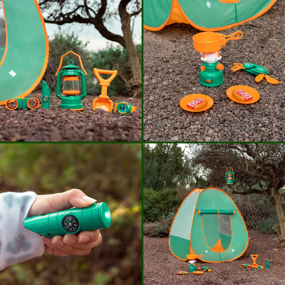 Fun Little Toys battery-powered gas stove lights up for realistic pretend cooking moments.