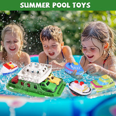 FUN LITTLE TOYS boat squirters ready to squirt water for bath-time fun