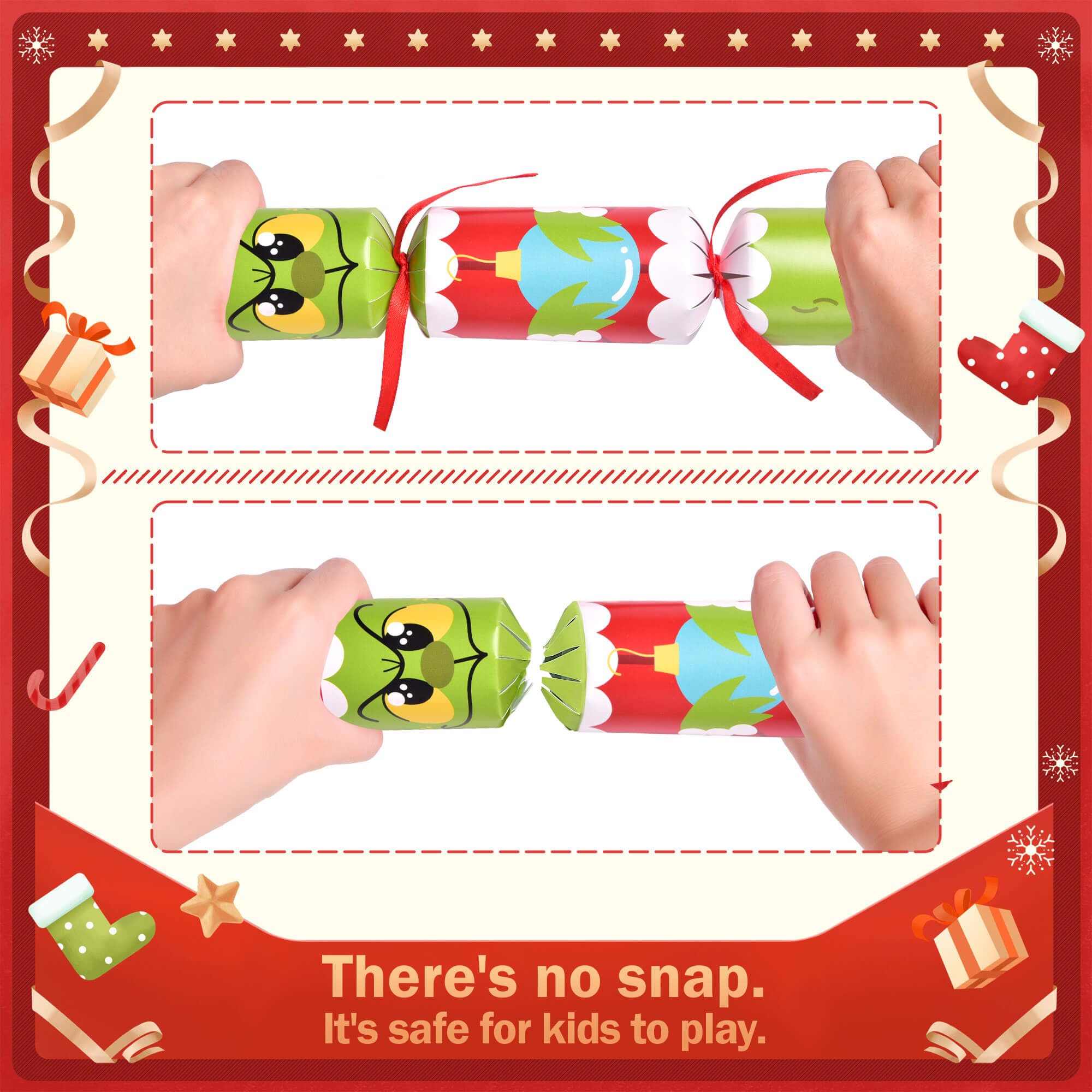 FUN LITTLE TOYS Christmas cracker reveals a hidden gift inside for surprise moments.