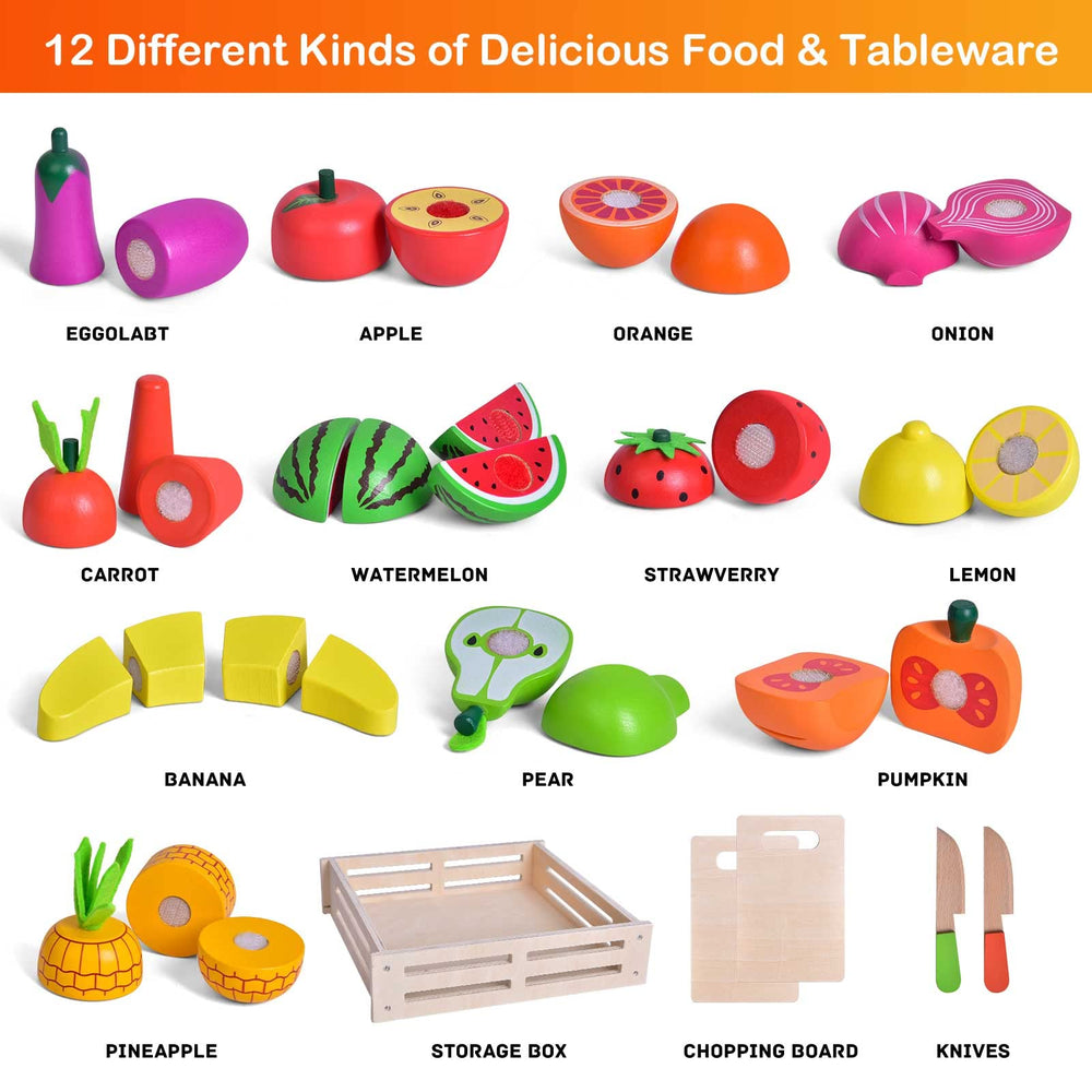 Fun Little Toys cutting boards pair with knives for hands-on practice.