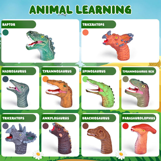 Fun Little Toys Velociraptor puppet for lively storytelling sessions.
