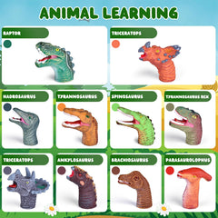 Fun Little Toys Velociraptor puppet for lively storytelling sessions.
