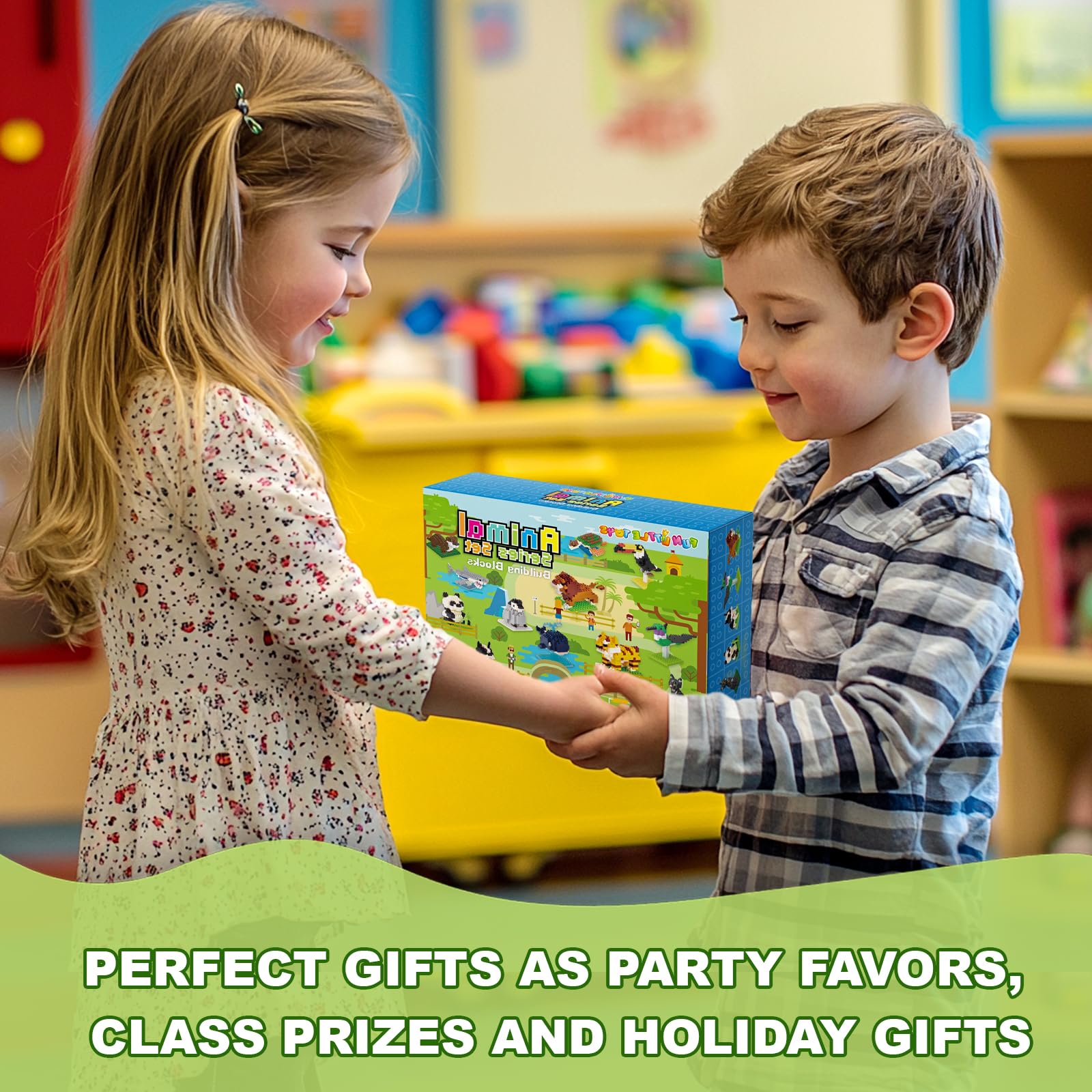Great gift idea for kids aged 8-12: Fun Little Toys mini animal blocks.