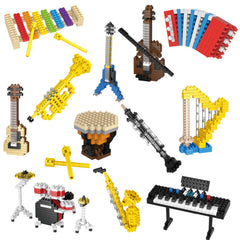 FUN LITTLE TOYS mini building blocks with musical instruments pack for imaginative play