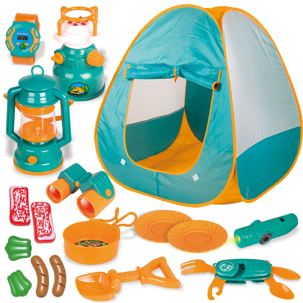 Fun Little Toys pop-up play tent offers quick, kid-friendly camping setup for imaginative outdoor-style play.