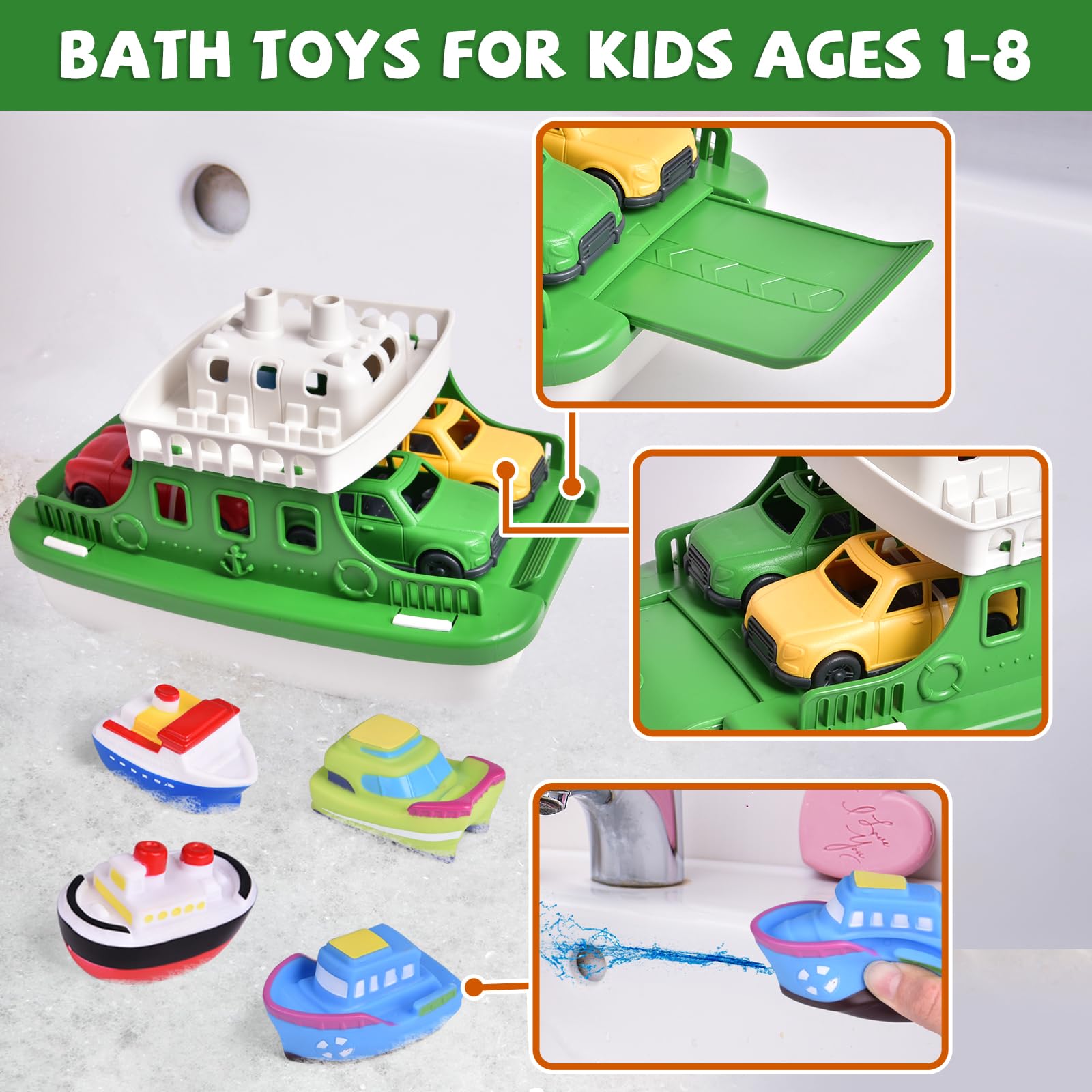 FUN LITTLE TOYS slide-out ramp loading cars into the hull for easy play
