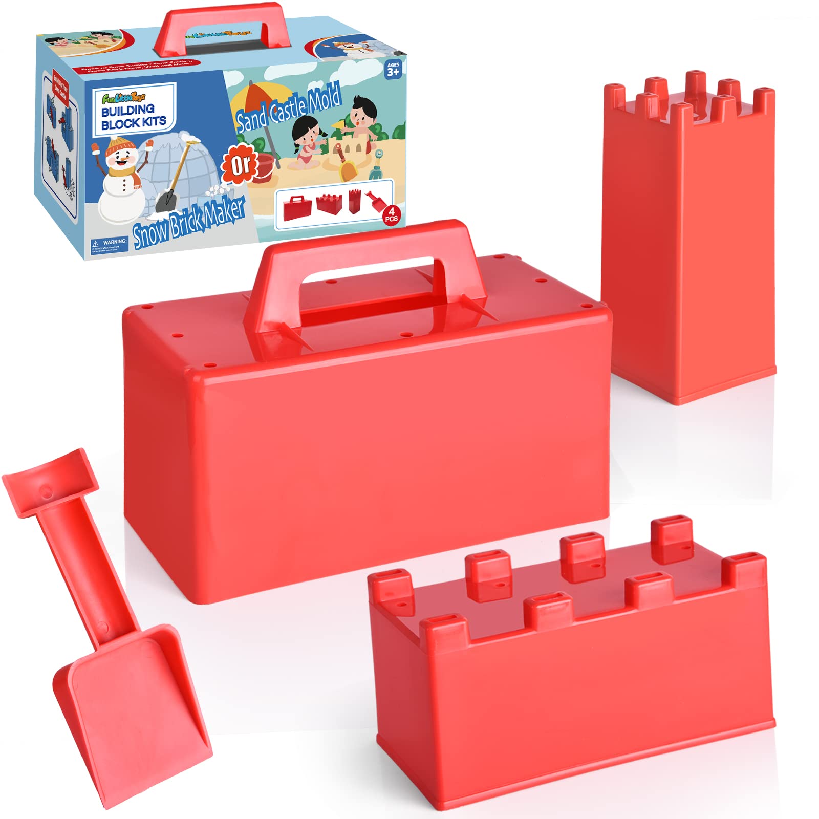 Fun Little Toys Snow Fort Building Block castle mold for beach or snow fun